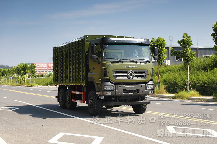 东风六驱340马力越野运输车，340马力重型商用车出口、大载荷越野运输车